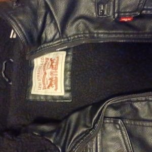 Levi Strauss coat black faux leather